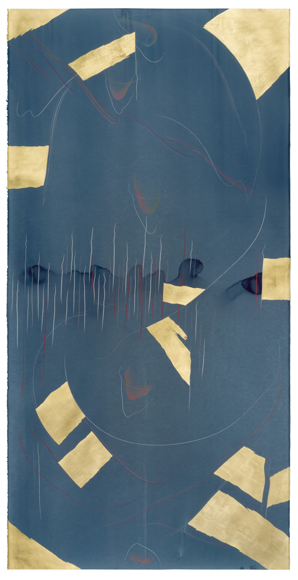 WV 2019-043 Immersive Integral Turn III Jorinde Voigt Berlin 2019 278,6 x 140,5 cm India ink, gold leaf, pastel, oil chalks, graphite on paper, Unique Signed