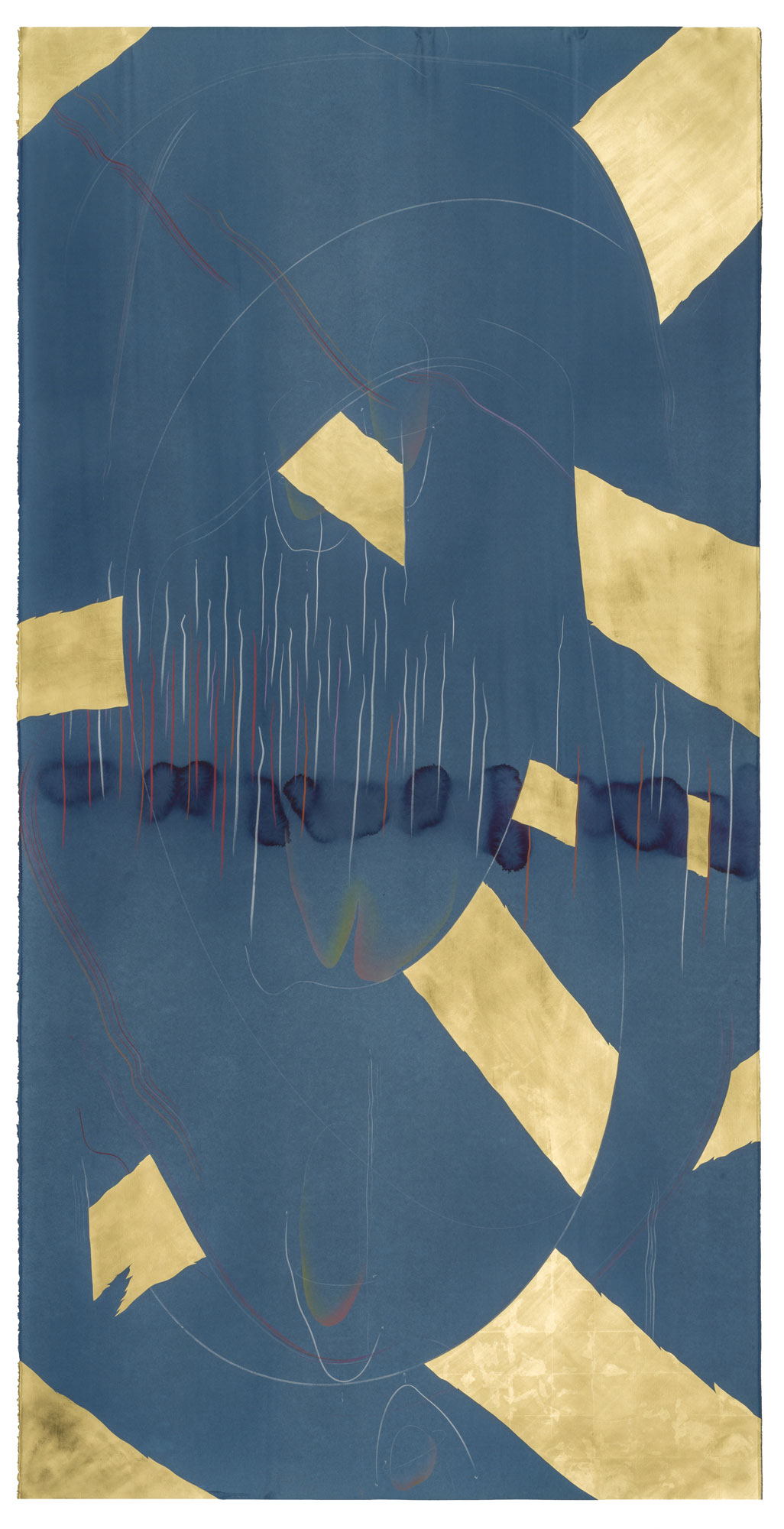 WV 2019-045 Immersive Integral Turn V Jorinde Voigt Berlin 2019 278,6 x 140,5 cm India ink, gold leaf, pastel, oil chalks, graphite on paper, Unique Signed