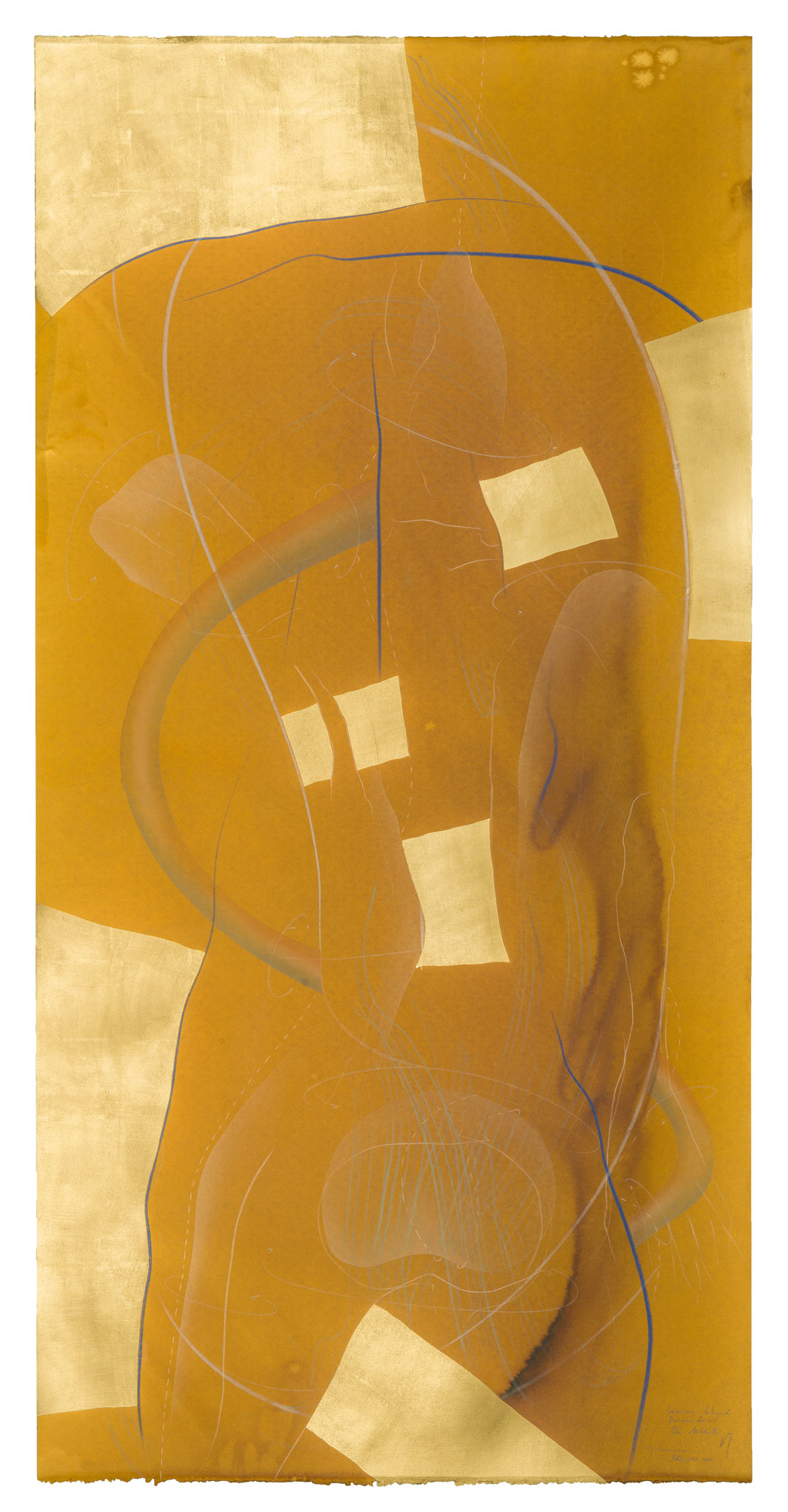 WV 2019-107 Immersive Integral Rainbow Series The Match II Jorinde Voigt Berlin October 2019 140,9 x 69,7 cm India ink, gold leaf, pastel, oil chalks, graphite on paper unique work